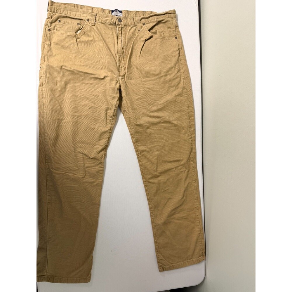 Diamond Gusset Canvas Pants Mens 40x34 Made in USA Khaki Workwear
